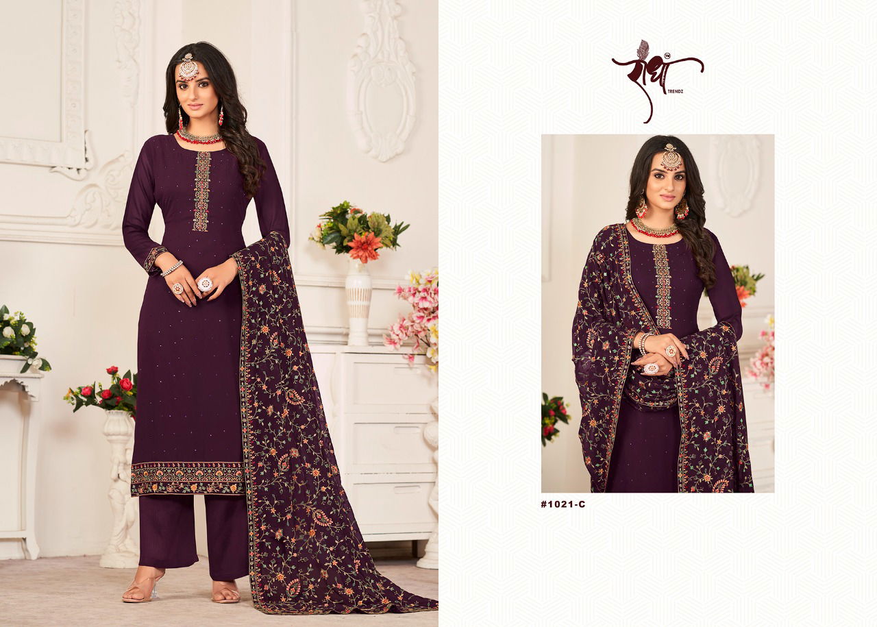 Raj Gharana Radha Trendz Festive Wear Georgette Wholesale Designer Dress Material Catalog